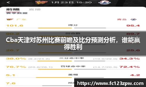 Cba天津对苏州比赛前瞻及比分预测分析，谁能赢得胜利